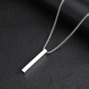 Block Titanium Steel Necklace 3