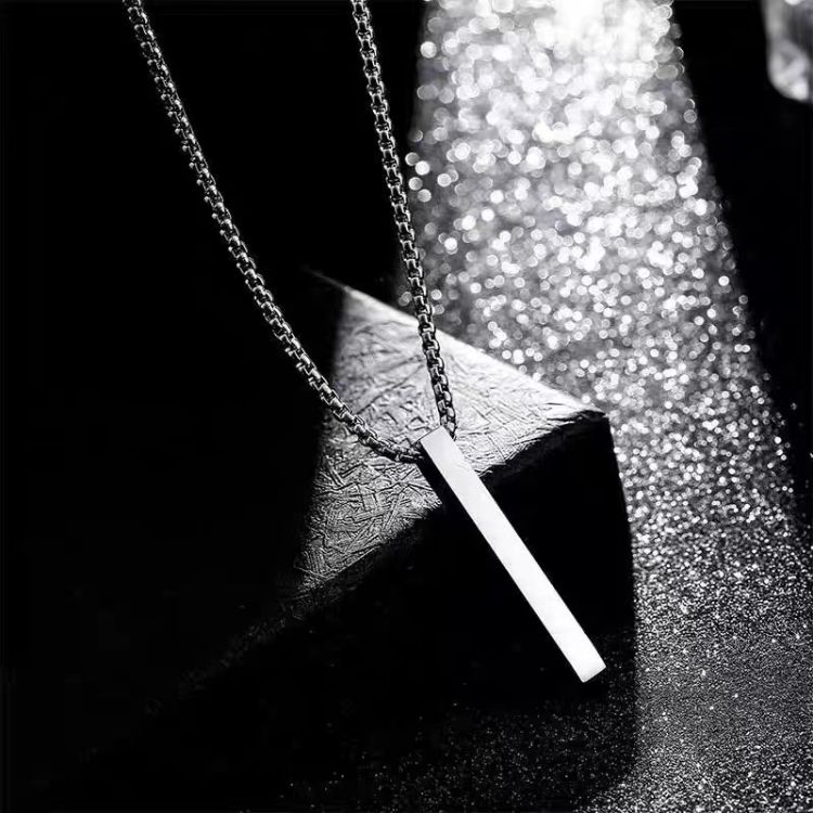 Block Titanium Steel Necklace (4)