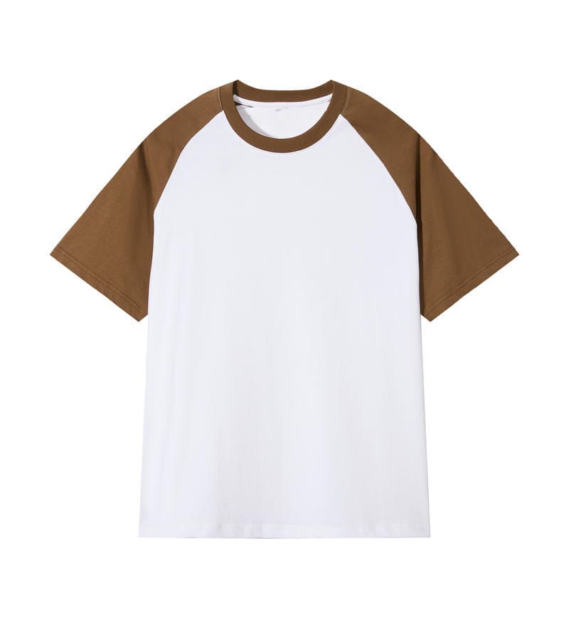 Duo Tone Oversized Tee-brown and white front_