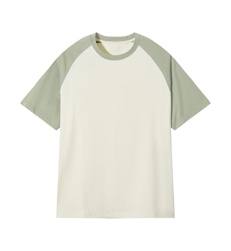 Duo Tone Oversized Tee-olive and beige front