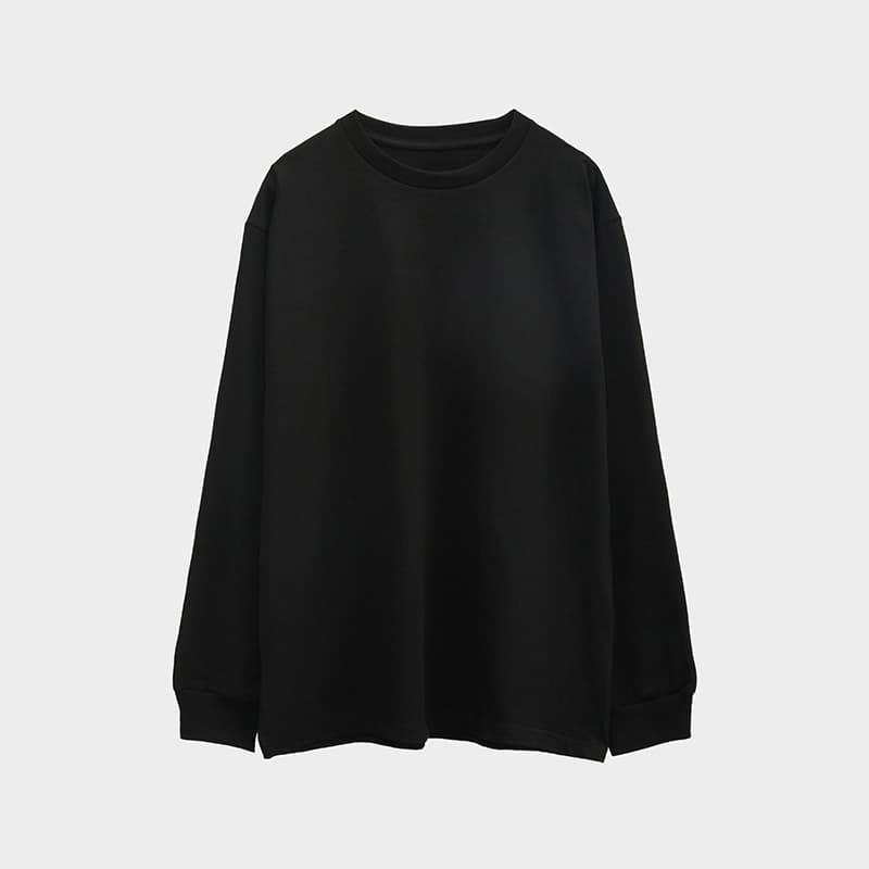 Oversized Long Sleeve Tee 250GSM-black Front