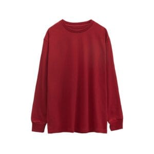 Oversized Long Sleeve Tee 250GSM dark red