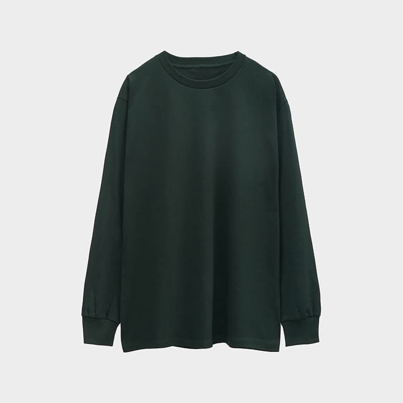 Oversized Long Sleeve Tee 250GSM-forest green Front