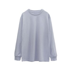 Oversized Long Sleeve Tee 250GSM grey blue Front 1