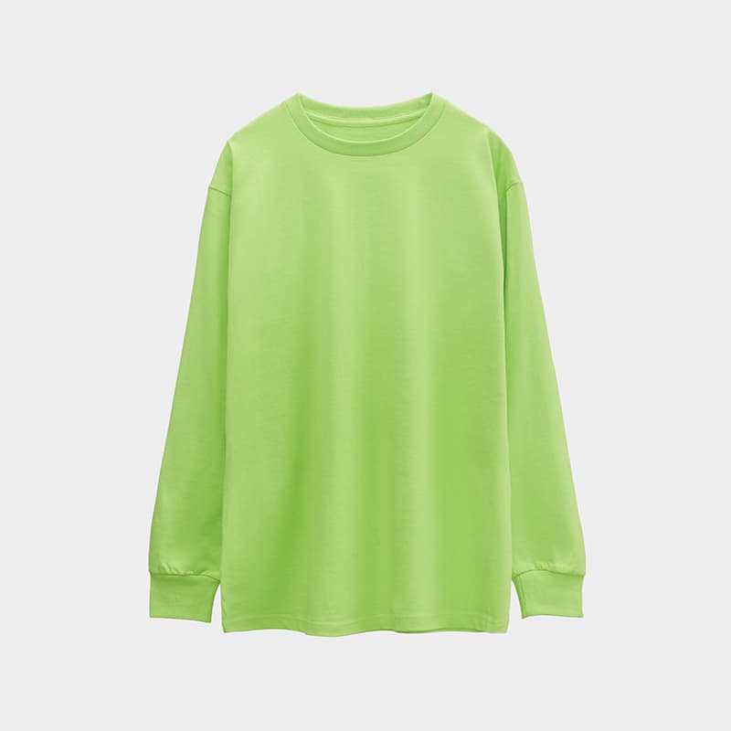 Oversized Long Sleeve Tee 250GSM-lime green Front