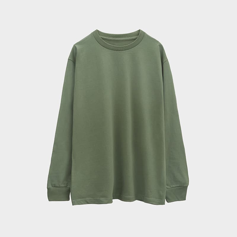 Oversized Long Sleeve Tee 250GSM-matcha green Front