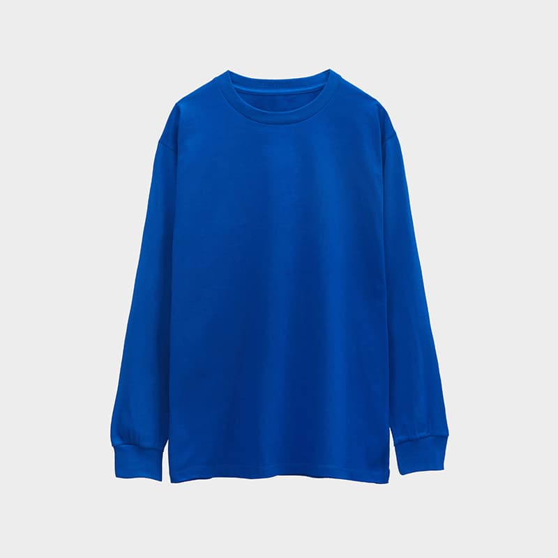 Oversized Long Sleeve Tee 250GSM-royal blue Front