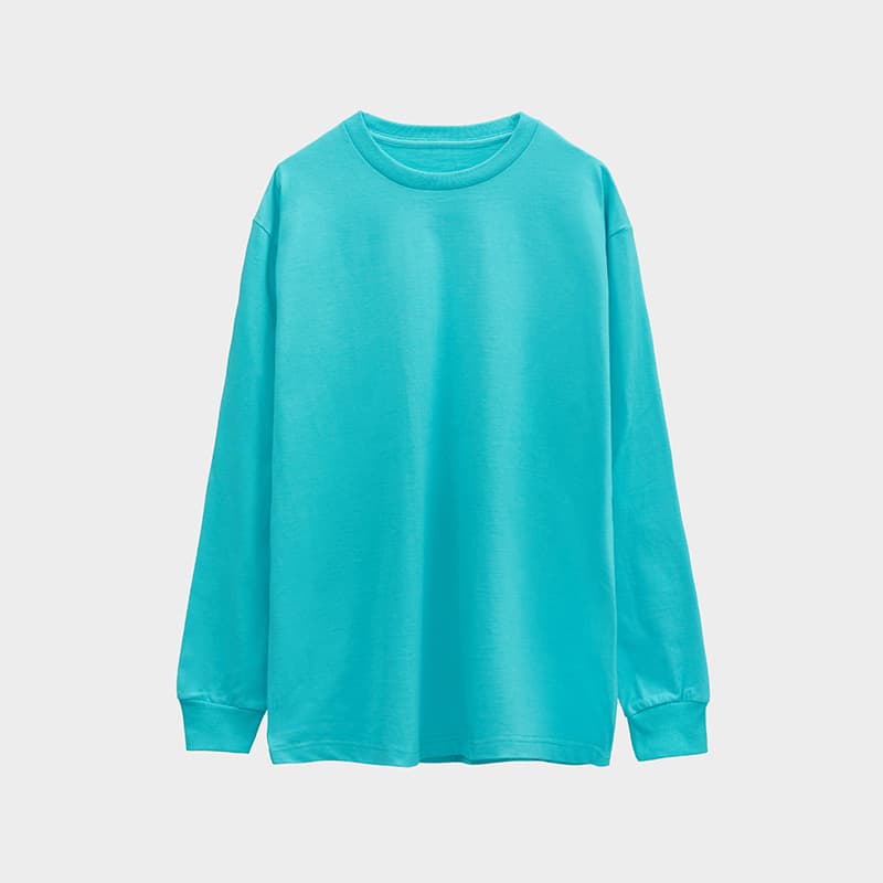 Oversized Long Sleeve Tee 250GSM-tiffany blue Front