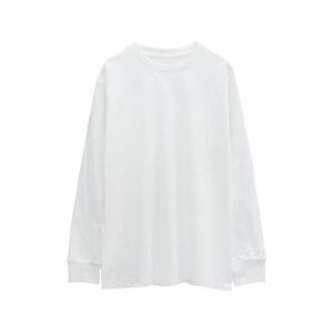 Oversized Long Sleeve Tee 250GSM white Front 1