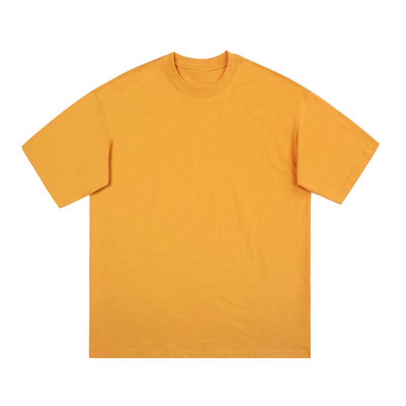 Oversized Reinforced Collar 280GSM-GOLD YELLOW FRONT