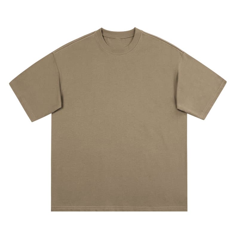 Oversized Reinforced Collar 320GSM-LIGHT BROWN FRONT