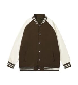Oversized Varsity Jacket PGY D998 brown front