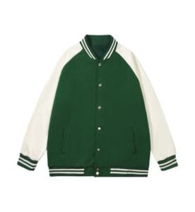 Oversized Varsity Jacket PGY D998 green front