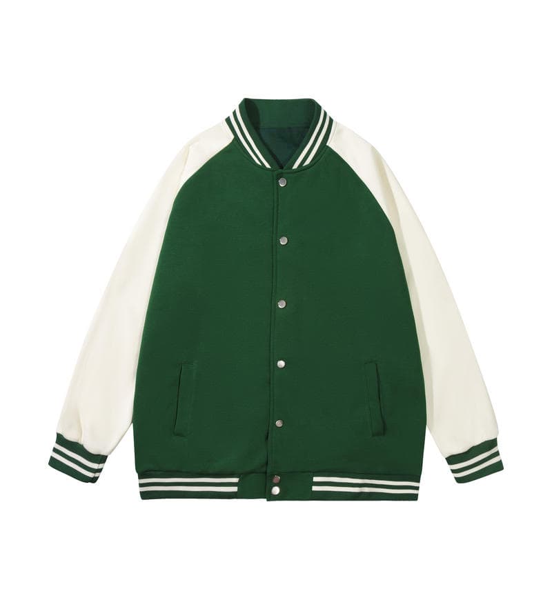 Oversized Varsity Jacket PGY-D998-green front