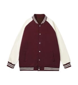 Oversized Varsity Jacket PGY D998 maroon front