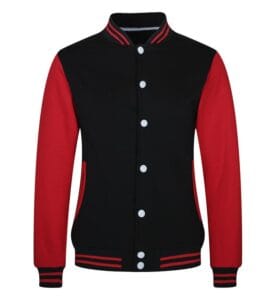 Premium Varsity Jacket PGY D312 black red front