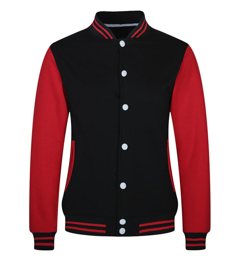 Premium Varsity Jacket PGY-D312-black red front