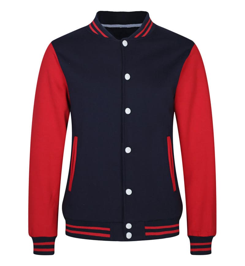 Premium Varsity Jacket PGY-D312-navy red front