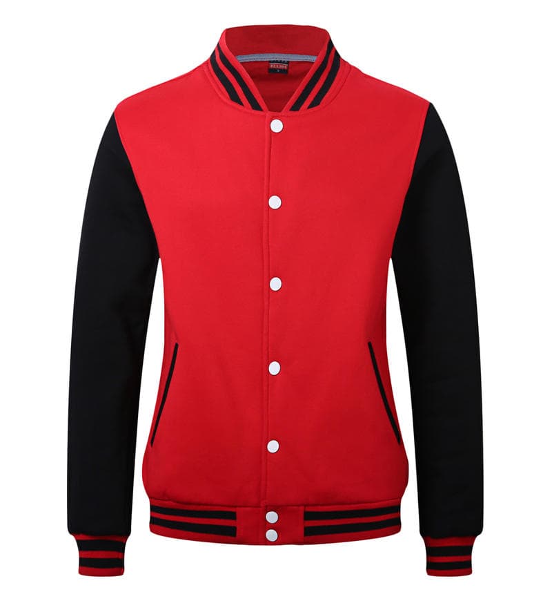 Premium Varsity Jacket PGY-D312-red black front