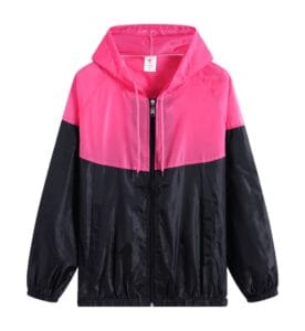 TS 043 Waterproof Two Toned Windbreaker w Hood Pink Navy Front