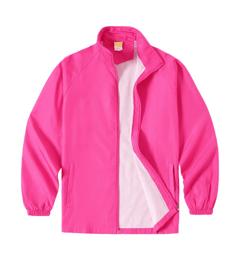 TS #112 Basic Windbreaker with no sleeve line-Pink front