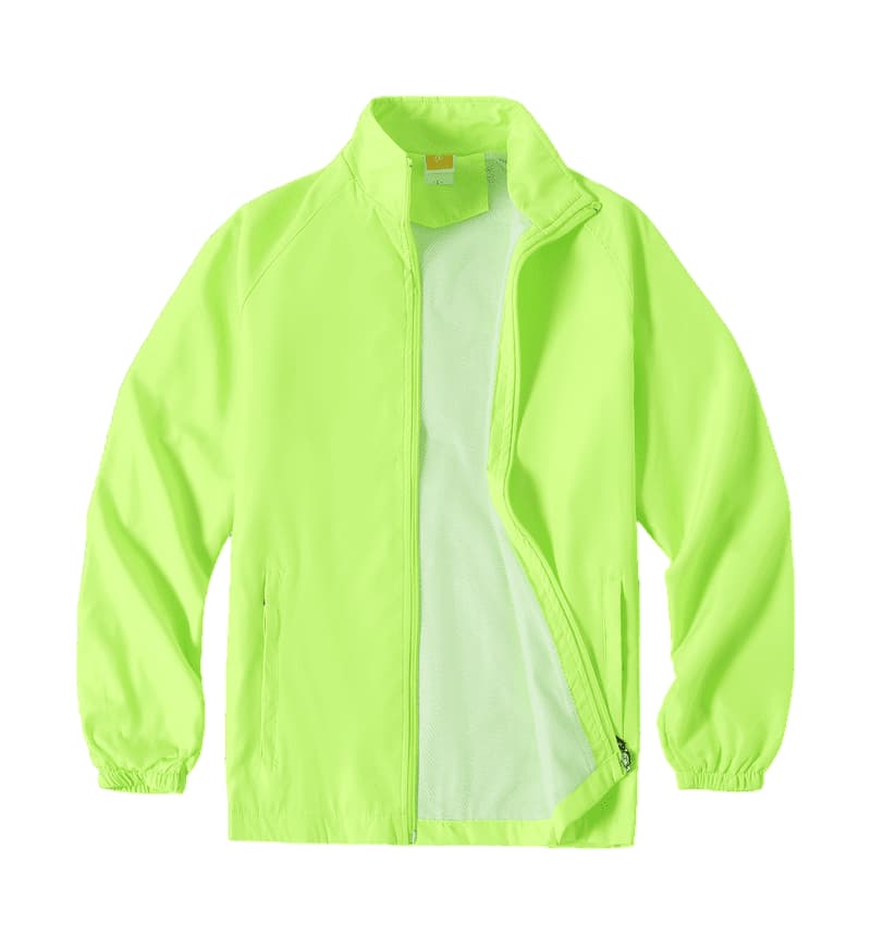 TS #112 Basic Windbreaker with no sleeve line-lime front