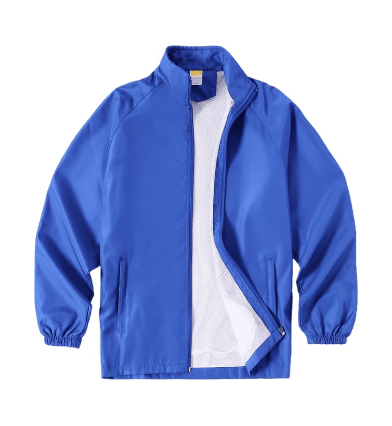 TS #112 Basic Windbreaker with no sleeve line-royale blue front