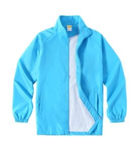 TS 112 Basic Windbreaker with no sleeve line sky blue front