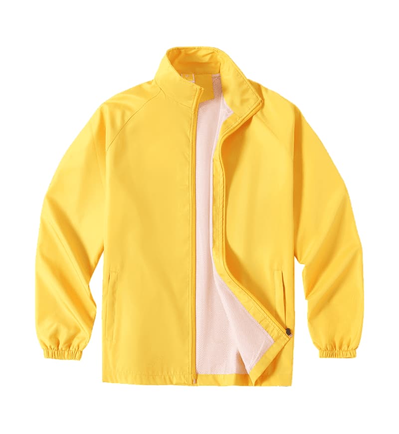 TS #112 Basic Windbreaker with no sleeve line-yellow front