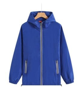 TS 950 Reflective Zipper Windbreaker w Hood Blue Front