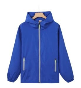 TS 951 Windbreaker reflective zip w hood Royale Blue front