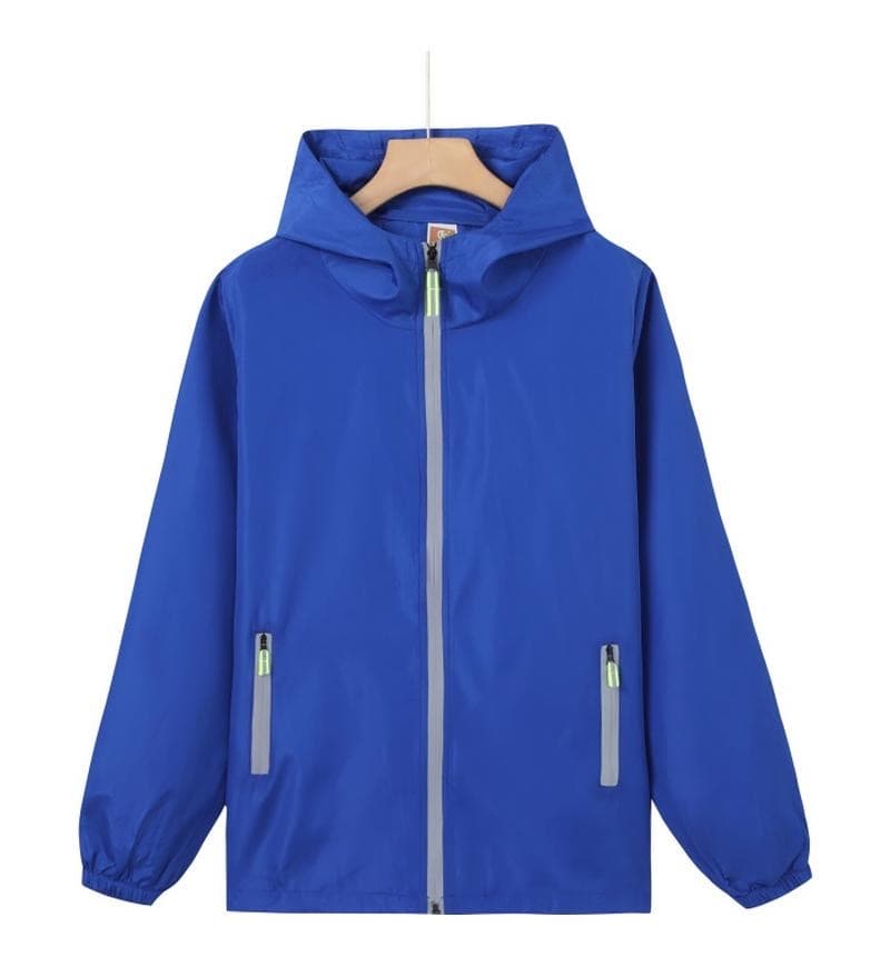 TS #951 Windbreaker reflective zip w hood-Royale Blue front