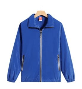 TS 953 Reflective Zipper Windbreaker Blue Front