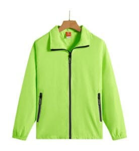 TS 953 Reflective Zipper Windbreaker Green Front