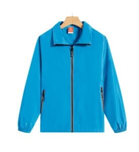 TS 953 Reflective Zipper Windbreaker Light Blue Front