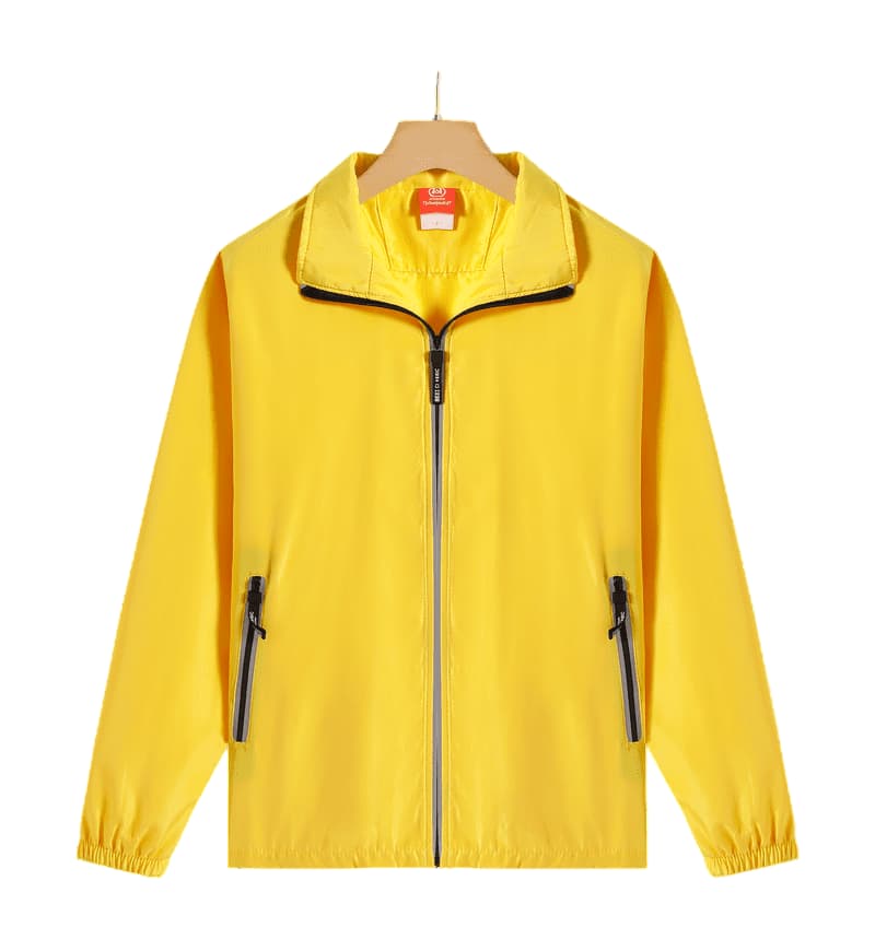TS #953 Reflective Zipper Windbreaker-Yellow Front