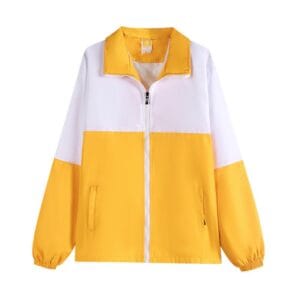 TS 982 2 Tone colur windbreaker No hood Yellow front