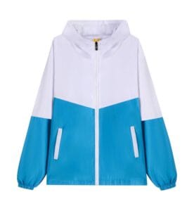 TS 983 2 Tone colour windbreaker With Hood Light blue front