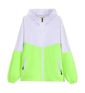 TS 983 2 Tone colour windbreaker With Hood Lime front
