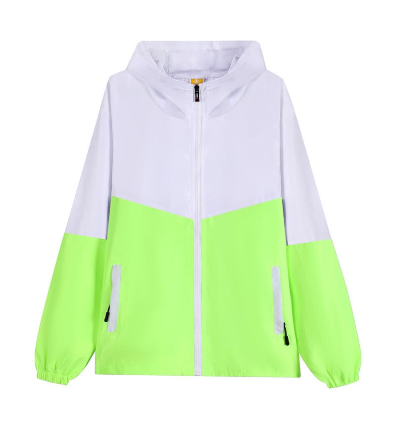 TS #983 2 Tone colour windbreaker (With Hood)-Lime front