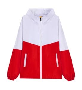 TS 983 2 Tone colour windbreaker With Hood Red front
