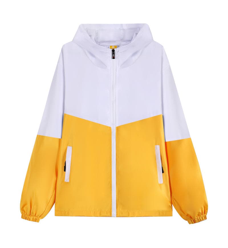 TS #983 2 Tone colour windbreaker (With Hood)-Yekllow front