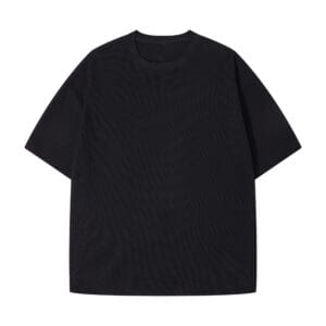 Waffle Pattern Oversized Tee black