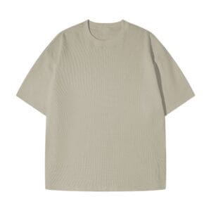Waffle Pattern Oversized Tee camel grey