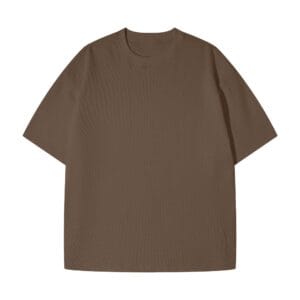 Waffle Pattern Oversized Tee coffee