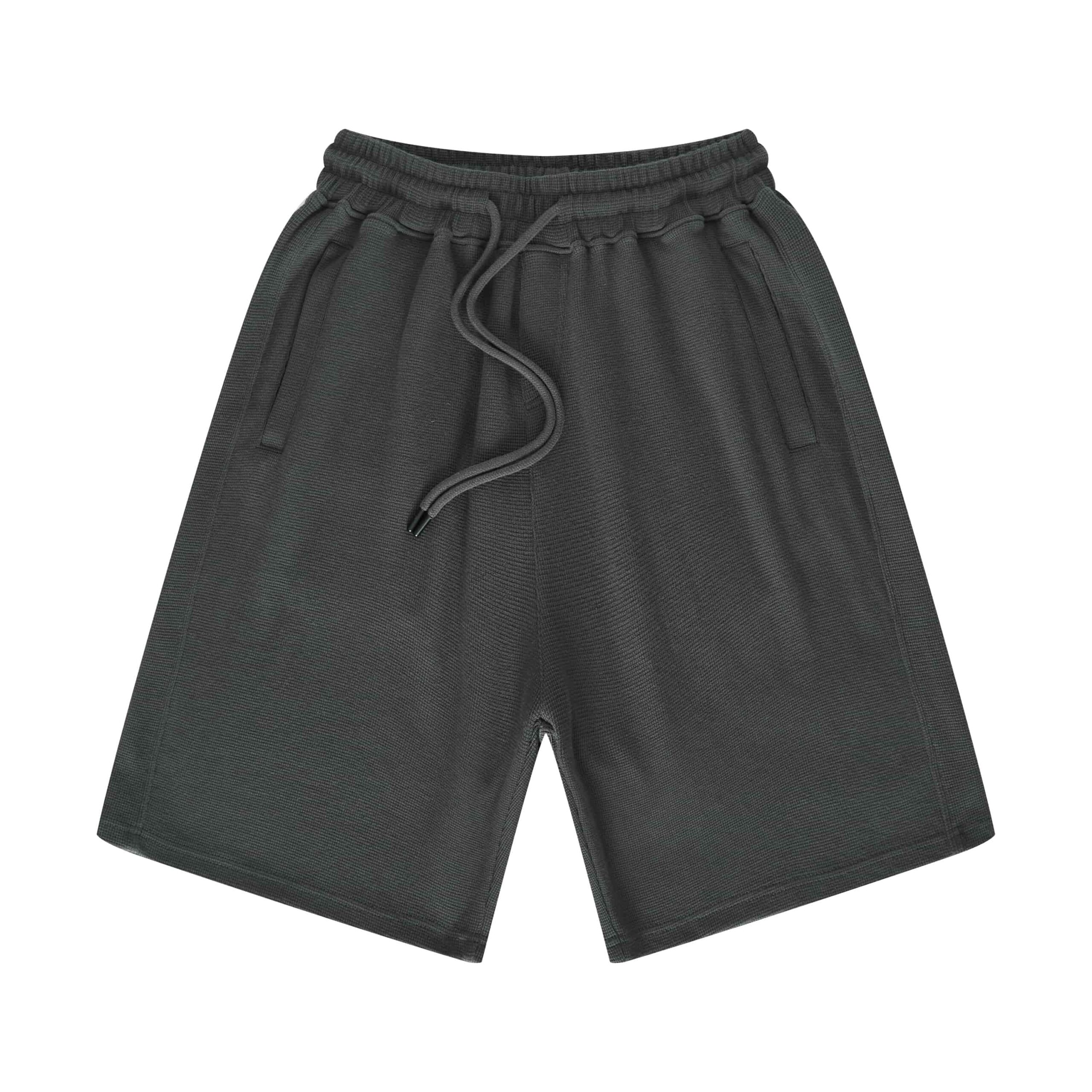 Waffle Pattern Shorts S3038-carbon grey front