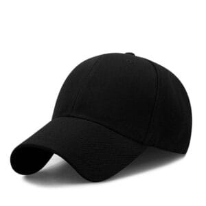 ZY1001 6 panel baseball cap velcro strap black
