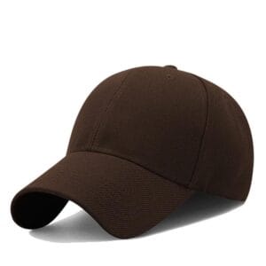 ZY1001 6 panel baseball cap velcro strap dark brown