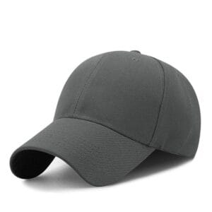 ZY1001 6 panel baseball cap velcro strap dark grey