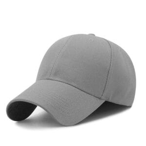 ZY1001 6 panel baseball cap velcro strap grey